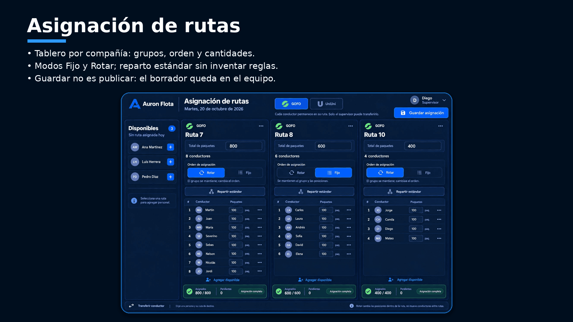Lámina 7 de 12 de la presentación de Auron Flota